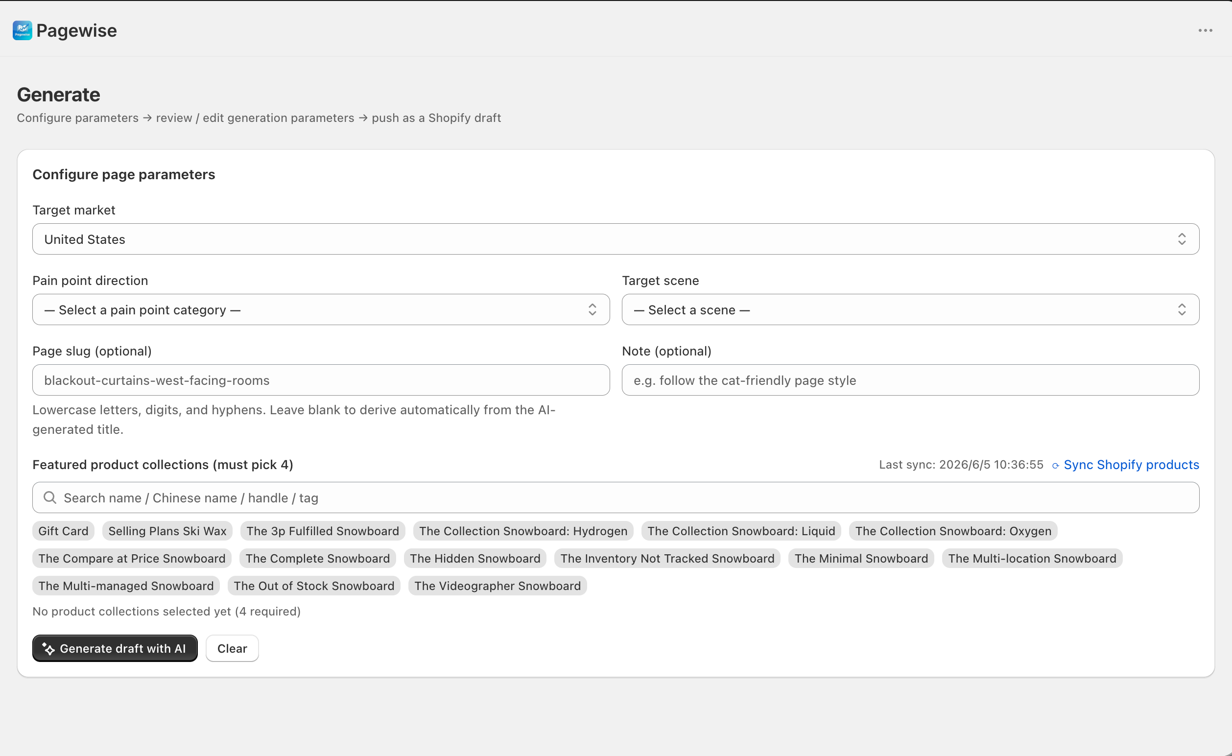 Generate configuration form